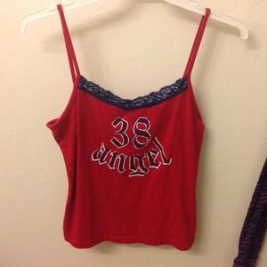 Red spaghetti strap shirt