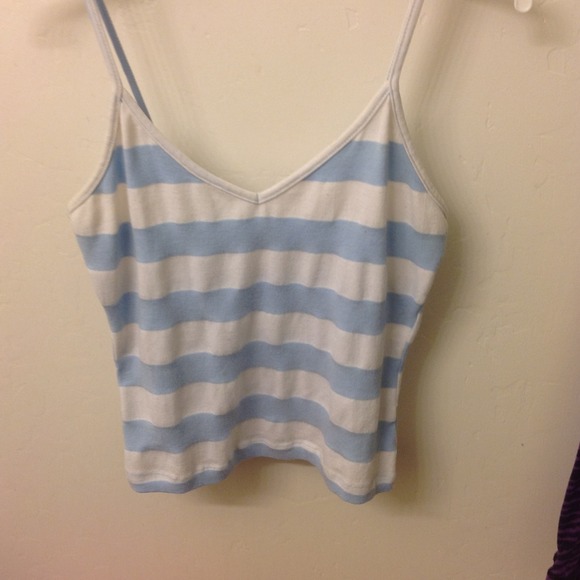 Light blue & white spaghetti strap shirt