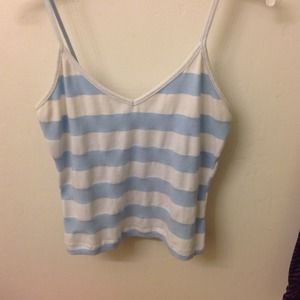 Light blue & white spaghetti strap shirt