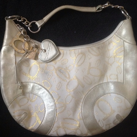 Bebe Cream & gold bebe purse