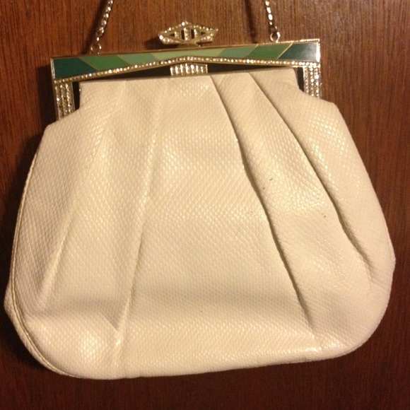 White eel skin.  Slightly flawed on one side
