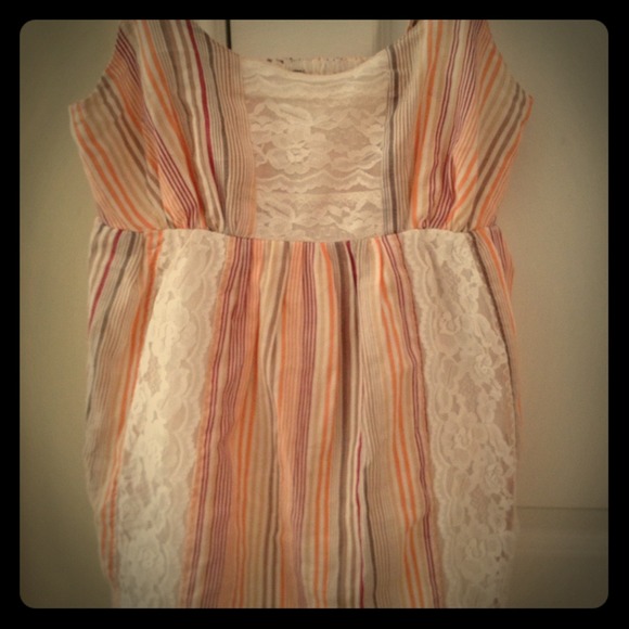 Striped Lace Baby doll top