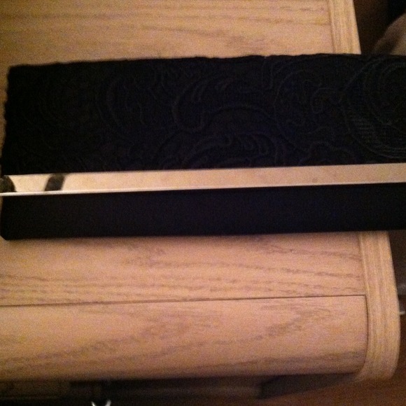 Black lace clutch