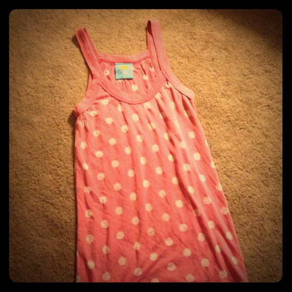 C&C California pink/white polka dot tank