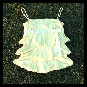 Key Lime Tiered Ruffle Tank, sz L
