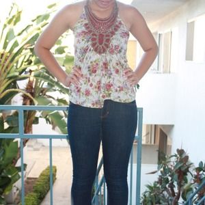 Floral with X back top