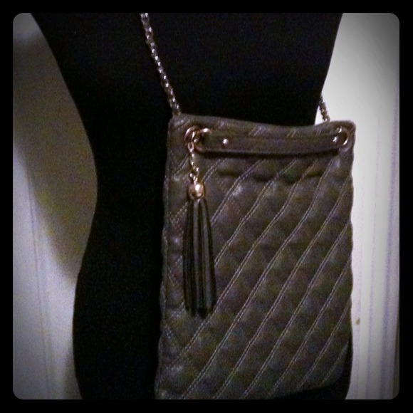 Handbags - Gray Quilted Leather-like Shoulder Purse