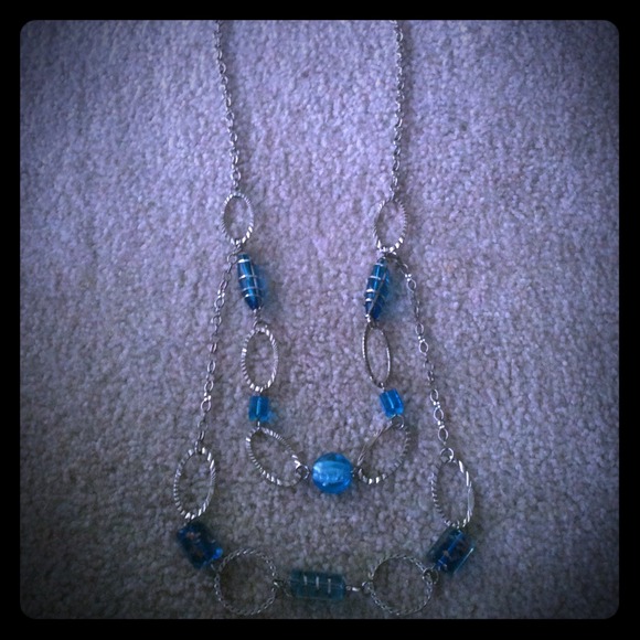 Silver and ocean blue necklace