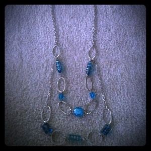 Silver and ocean blue necklace