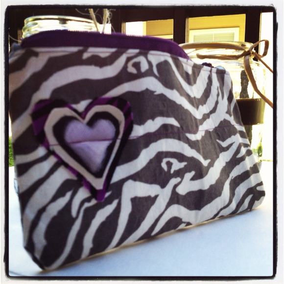 Clutches & Wallets - Grey and purple zebra print clutch
