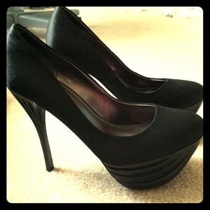 Bebe satin platform shoes