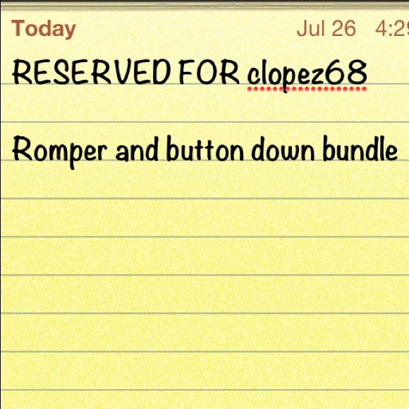 RESERVED for clopez68