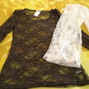 2 Lace T-Shirt Colors: Gun Metal & White