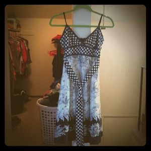 Black and white cocktail dress