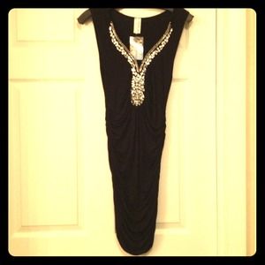 Misope Dresses & Skirts - RESERVED-NWT! Black Dress w/ Rhinestone Neckline! Misope Dresses & Skirts - RESERVED-NWT! Black Dress w/ Rhinestone Neckline!