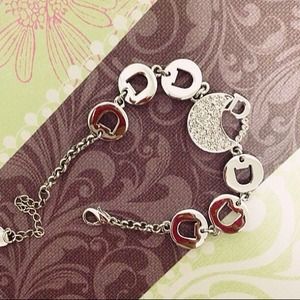 Crescent moon with letter D bracelet