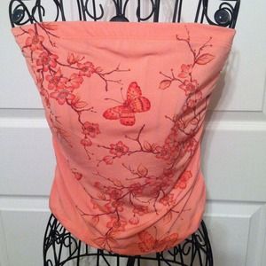 *REDUCED* Coral butterfly tube top