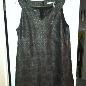 Black w silver metallic threads cocktail dress