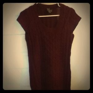 Maroon colored sweater dress