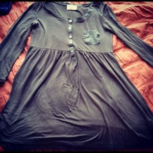 Uo gray baby doll dress buttons pocket medium