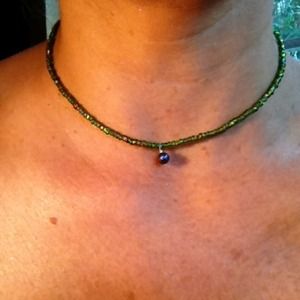 Green bead necklace