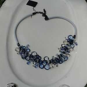 Blue jeweled necklace