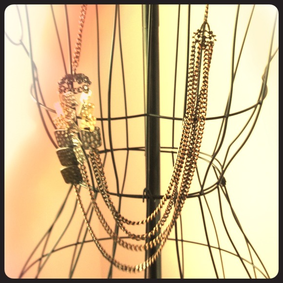 🚫SOLDHeavy metal layered necklace