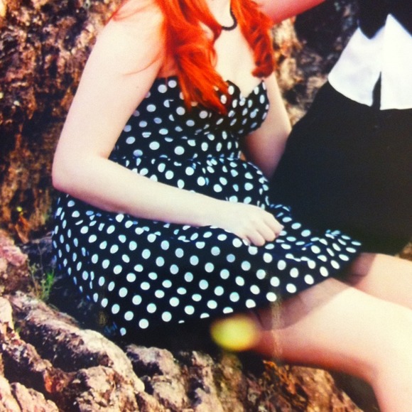 Strapless polka dot dress - medium REDUCED - Picture 3 of 3