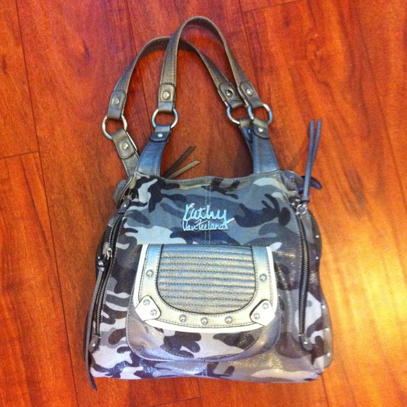 Kathy Blue/gray Camo purse (REDUCED) - Picture 1 of 2