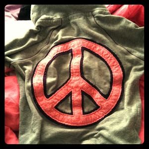 Vs pink peace sign jacket