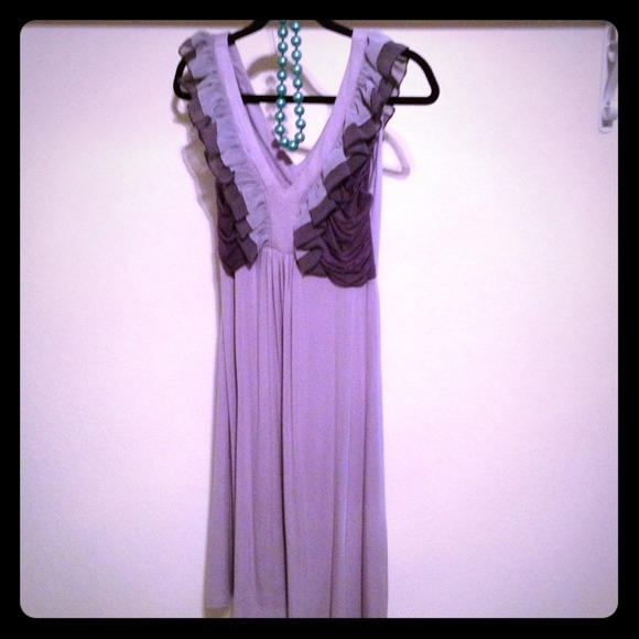 Cute grey ruffle cotton summer dress