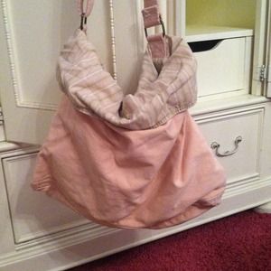 Large light pink messenger bag