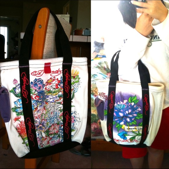 Ed Hardy double sided design cloth tote bag - Picture 1 of 4