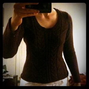 Deep purple cable knit sweater