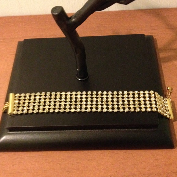 Gold rhinestone bracelet - Picture 3 of 4