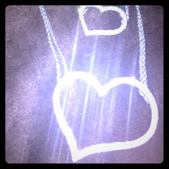 Bebe double heart necklace