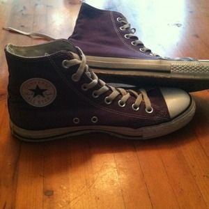 Purple converse high tops