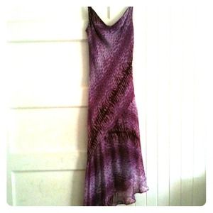 bebe size small purple leopard print dress