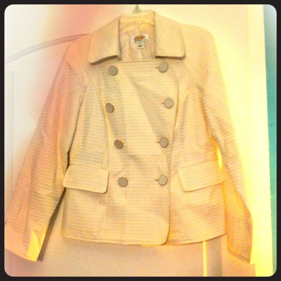 Talbots cream waffle texture light jacket