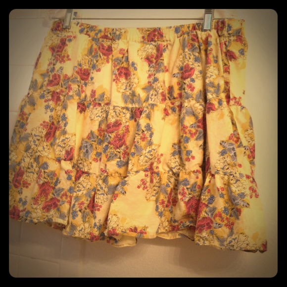 Yellow Floral Skirt