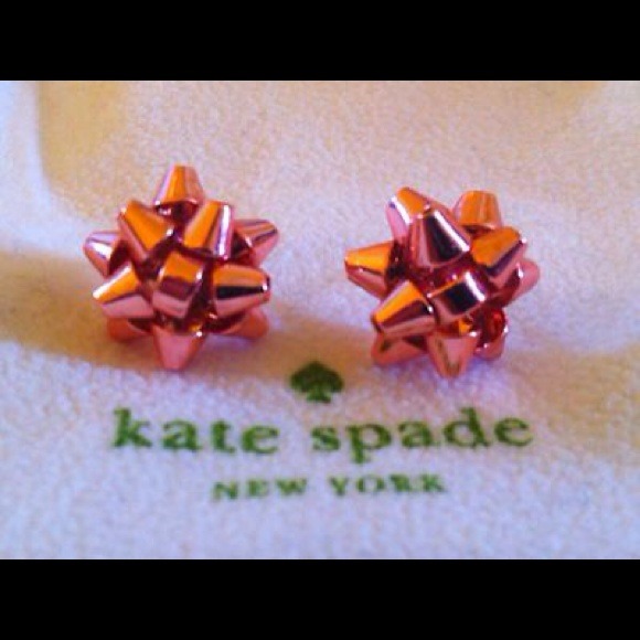 Kate Spade Pink Bow Earrings (Metallic)