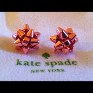 Kate Spade Pink Bow Earrings (Metallic)