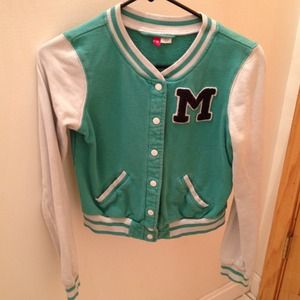 Turquoise letterman jacket
