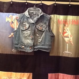 Cute denim crop vest