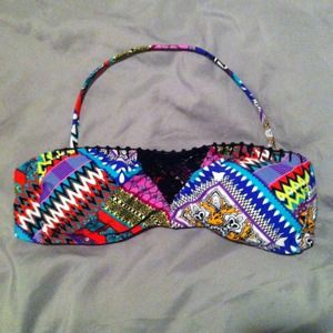 Printed Bandeau Bathing Suit Top -Never Worn