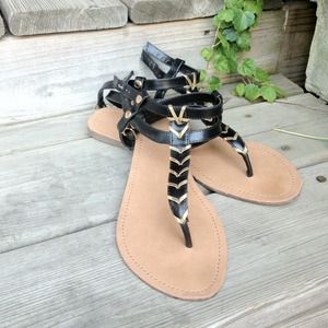 Shoes - *RESERVED* Black and Gold Sandals Shoes - *RESERVED* Black and Gold Sandals