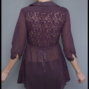 💜sale!💜 Free people button up lace shirt dress