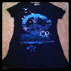 OP graphic shirt.