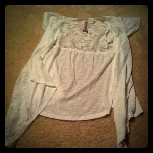 White low-high cardigan.