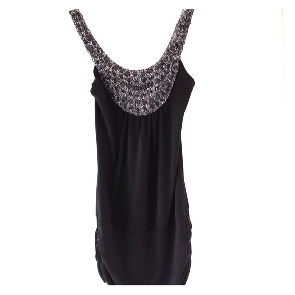 Black and silver beaded tank